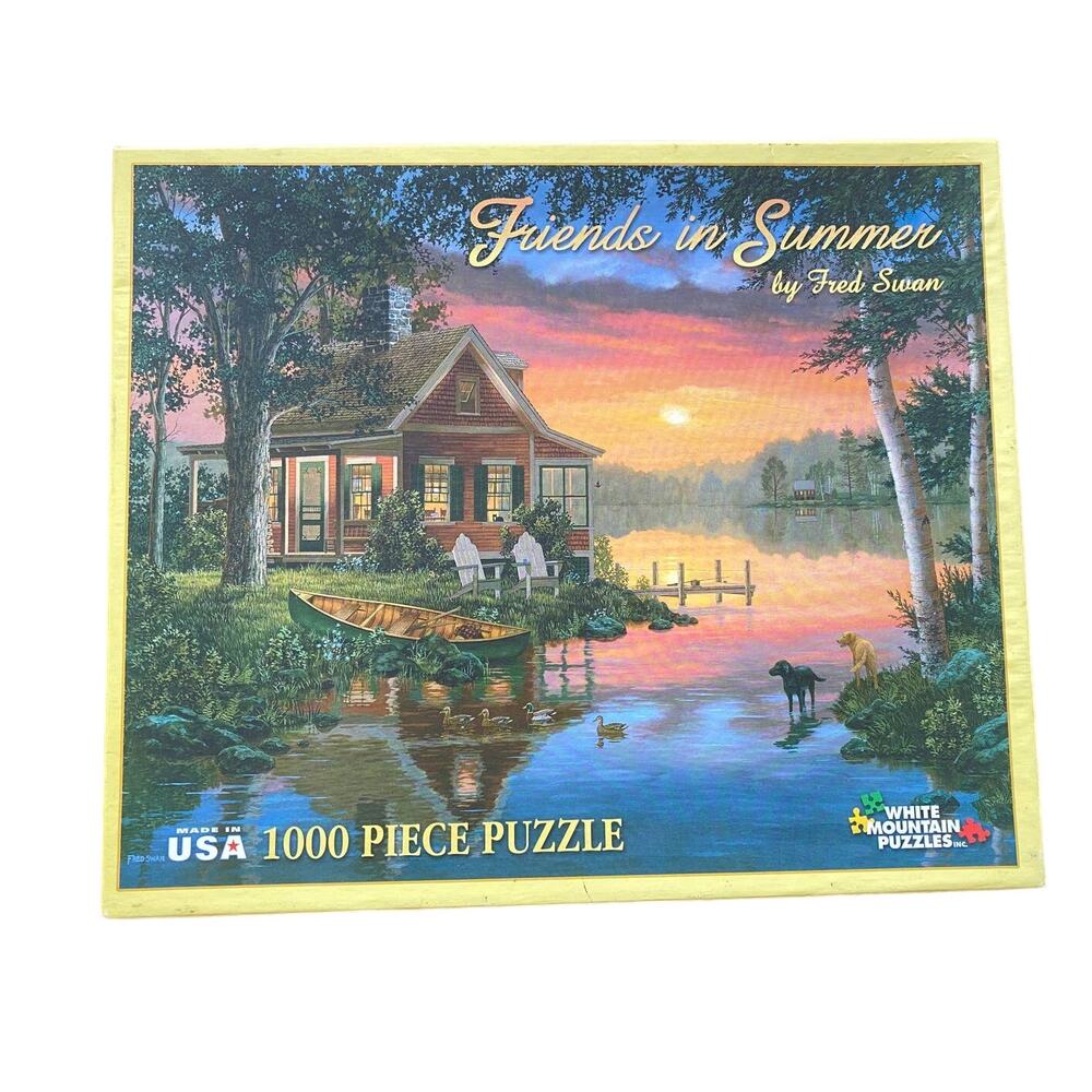 White Mountain jigsaw puzzle, Friends in Summer, 1000 pc, Fred Swan, calm